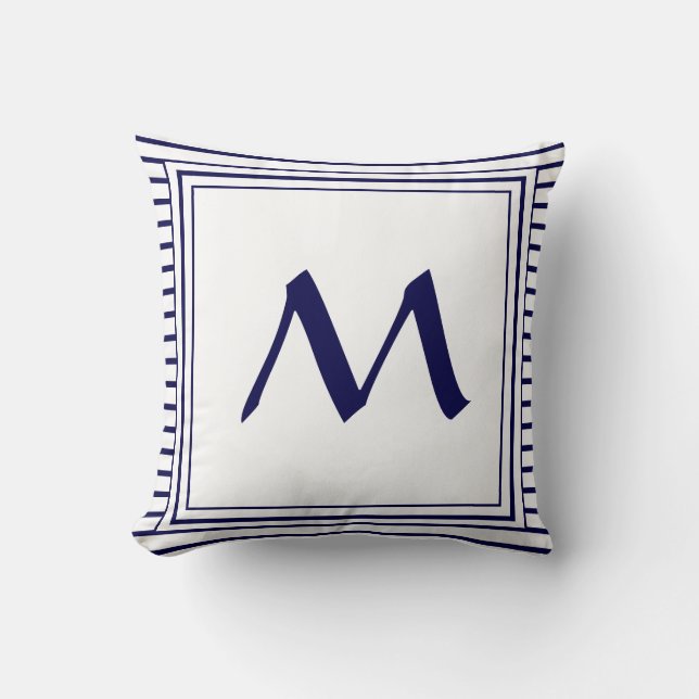 Coussin LETTRE MONOGRAPHIQUE CADRE Bleu CHAUSSURES (Recto)