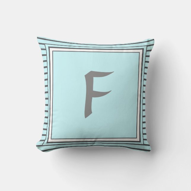 COUSSIN LETTRE MONOGRAPHIQUE CADRE GRECQUE BRAS COUCHON (Recto)