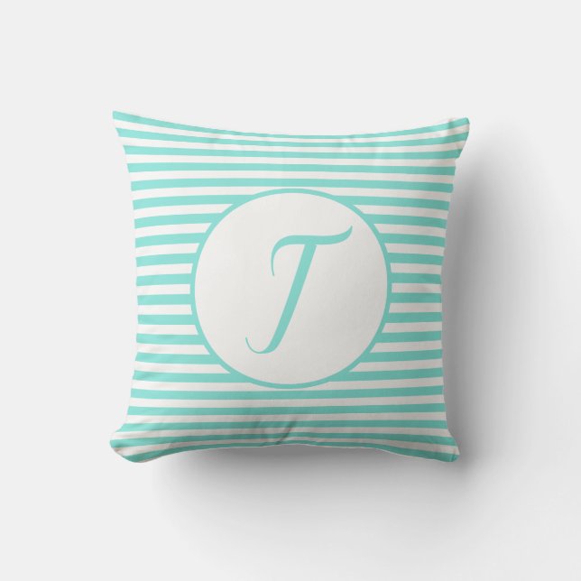 Coussin LETTRE MONOGRAPHIQUE CADRE Turquoise TITRES COUCHO (Recto)