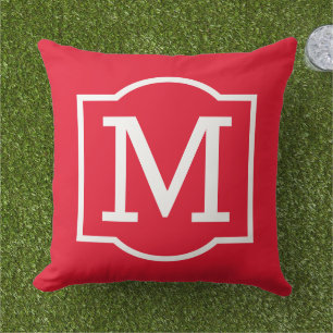 Coussin LETTRE MONOGRAPHIQUE CLASSIQUE ROUGE Personnalisé