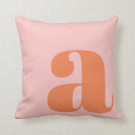 COUSSIN LETTRE MONOGRAPHIQUE CONSTRUITE INITIALE PÂLE ROSE<br><div class="desc">Joli monogramme moderne avec la première lettre de votre choix,  en rose pastel et orange.</div>