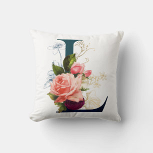 Coussin LETTRE MONOGRAPHIQUE Florale FLASTIQUE L
