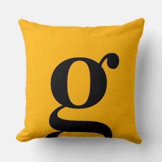 Coussin LETTRE MONOGRAPHIQUE Jaune Simple