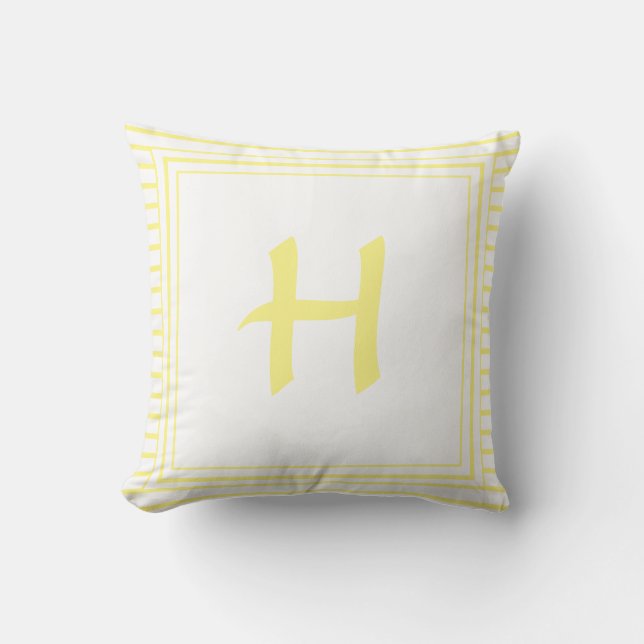 COUSSIN LETTRE MONOGRAPHIQUE JAUNE TIGE COUCHON (Recto)