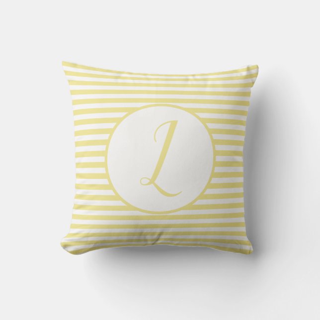COUSSIN LETTRE MONOGRAPHIQUE JAUNE TIGE COUCHON (Recto)
