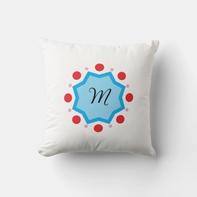 Coussin LETTRE MONOGRAPHIQUE M Élégante - Emblème Vert ave (Recto)