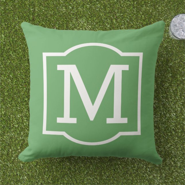 Coussin LETTRE MONOGRAPHIQUE PERTINENTE Vert Classique (Herbe)