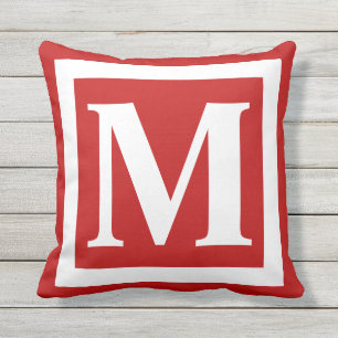 Coussin LETTRE MONOGRAPHIQUE ROmoderne ROUGE BLANC