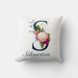 Coussin LETTRE MONOGRAPHIQUE S Fancy Floral