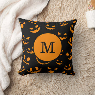 Coussin LETTRE MONOGRAPHIQUE VISEES Jack-o'-lantern Éffray