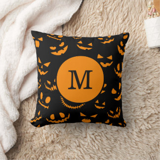 Coussin LETTRE MONOGRAPHIQUE VISEES Jack-o'-lantern Éffray