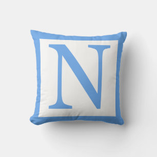 Coussin Lettre N Bordure Bleue Bébé