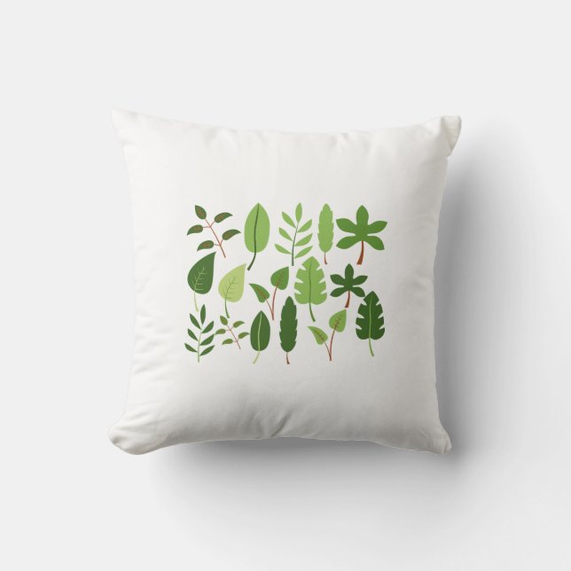 Coussin Lettre Nature Conception Verte | Alphabet Botaniqu (Recto)