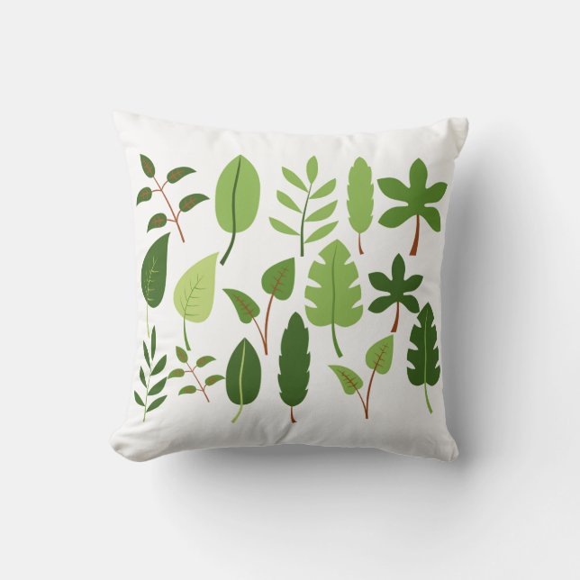 Coussin Lettre Nature Conception Verte | Alphabet Botaniqu (Recto)
