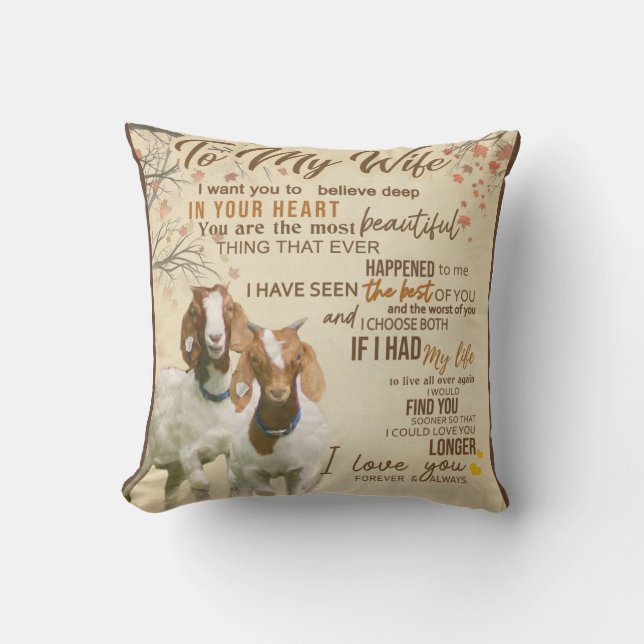 Coussin Lettre personnalisée à ma femme Amour du mari (Recto)