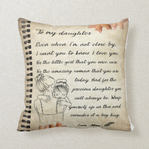 Coussin Lettre personnalisée à ma fille de maman