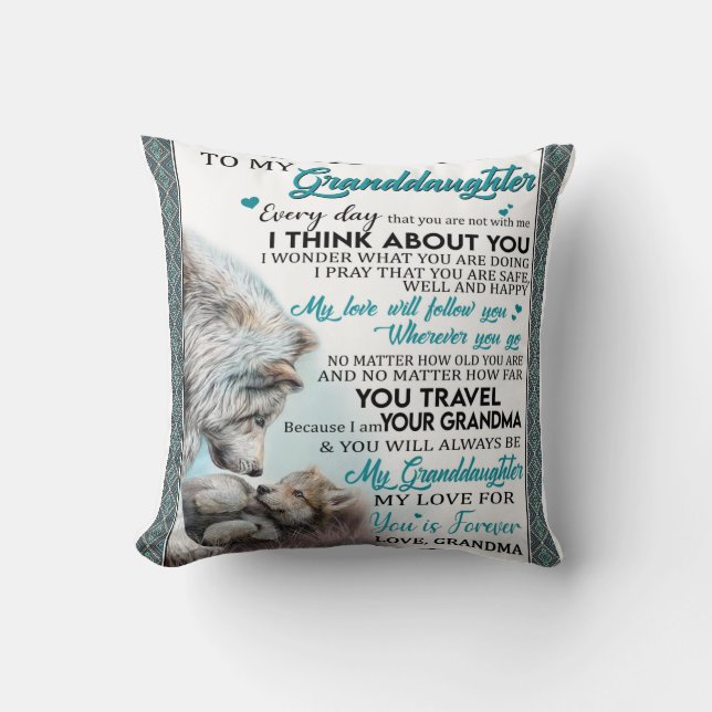 Coussin Lettre personnalisée à ma petite-fille (Recto)