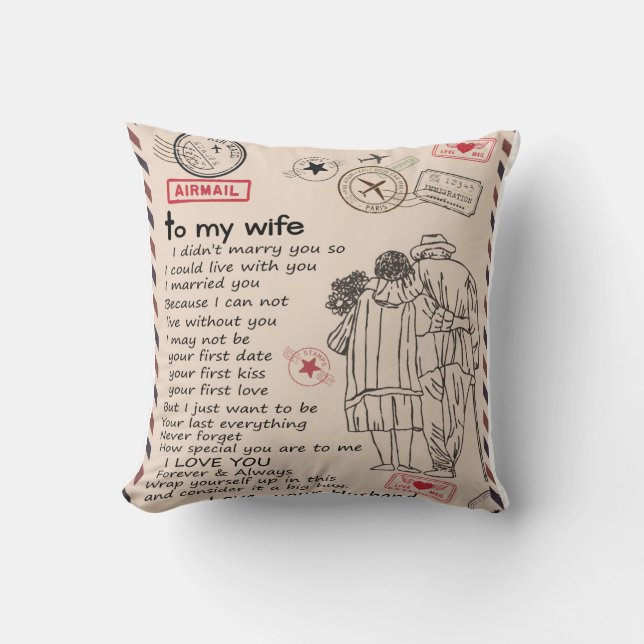 Coussin Lettre personnalisée à mon épouse (Recto)