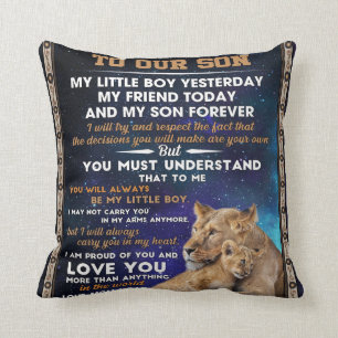 Coussin Lettre personnalisée à notre fils  Cadeau d'annive