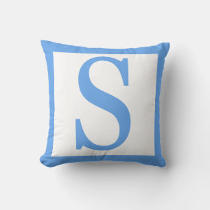 Coussin Lettre S Bébé Bordure Bleue
