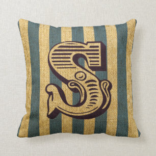 Coussin Lettre S vintage de cirque