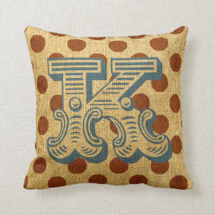 Coussin Lettre vintage K de cirque