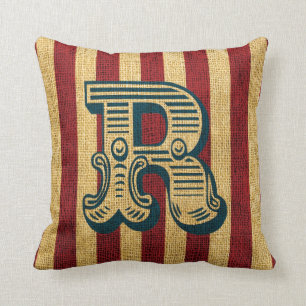 Coussin Lettre vintage R de cirque