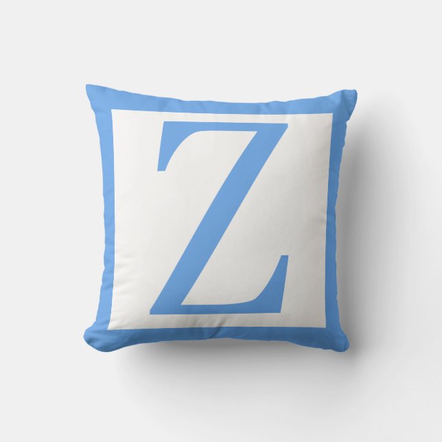 Coussin Lettre Z Bordure Bleu Bébé (Recto)
