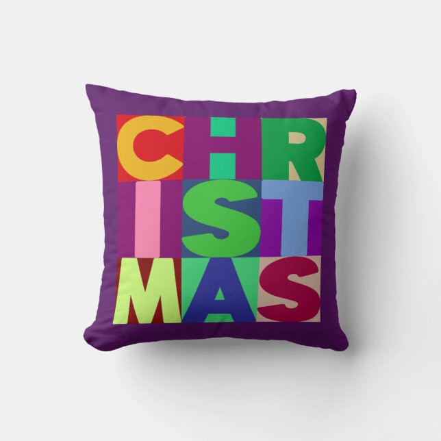 Coussin Lettres colorées de Noël Carré (Recto)