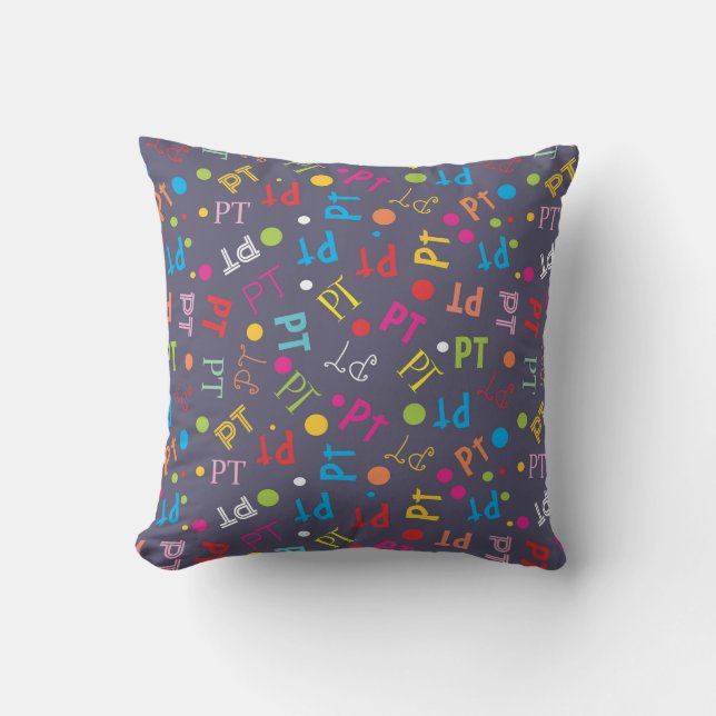 Coussin Lettres colorées de thérapie physique (Recto)