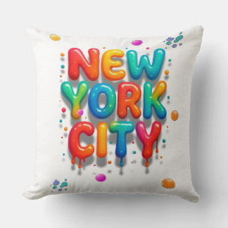 Coussin Lettres de bulle de New York