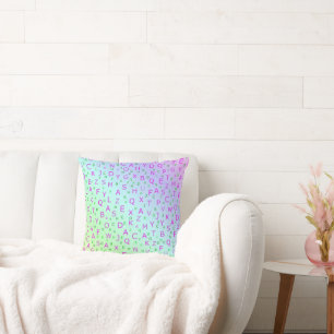 Coussin lettres de couleur brillant