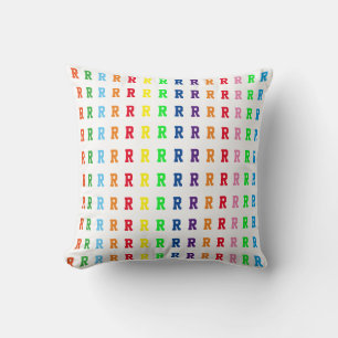 Coussin lettres de nom heureuses personnalisées