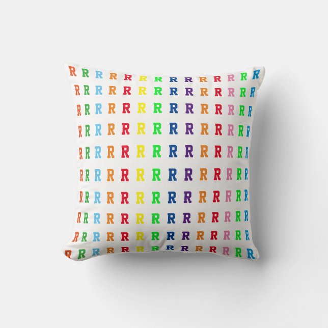Coussin lettres de nom heureuses personnalisées (Recto)