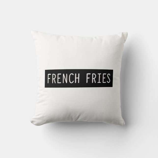 Coussin Lettres de vieille machine Fries (Recto)