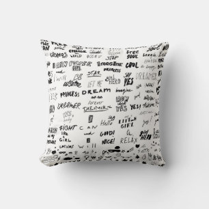 Coussin Lettres dessinées à la main, collection de griboui