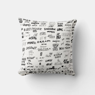 Coussin Lettres dessinées à la main, collection de griboui