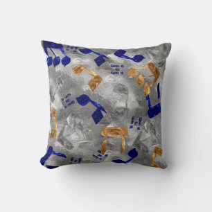 Coussin Lettres-Dreidel-Juive-Hammered-