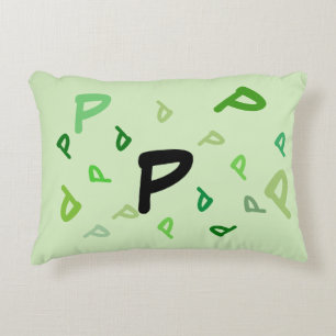 Coussin - Lettres mélangées en vert