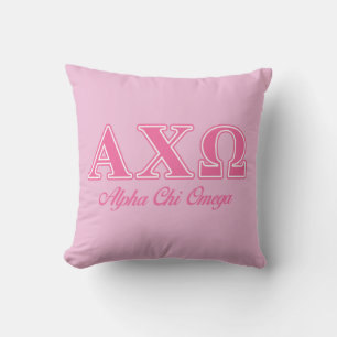 Coussin Lettres roses Alpha Chi Omega