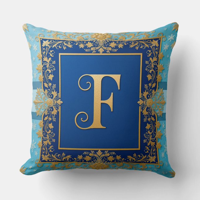 Coussin Lettrine Ornementale Élégante (Recto)