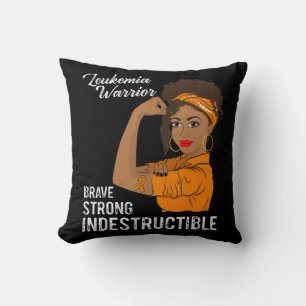 Coussin Leucémie Guerrier Indestructible Cancer Survivant 