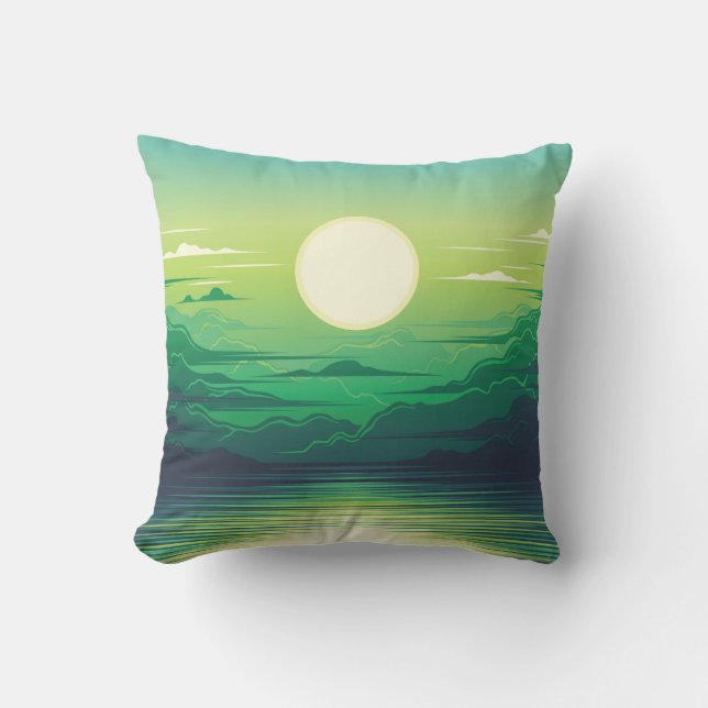 Coussin Lever de soleil dans la mer habillage d'illustrati (Recto)