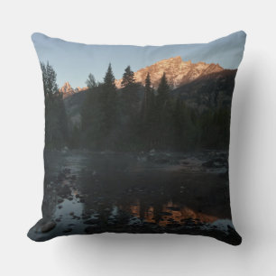 Coussin Lever de soleil de Grand Teton à Cottonwood Creek