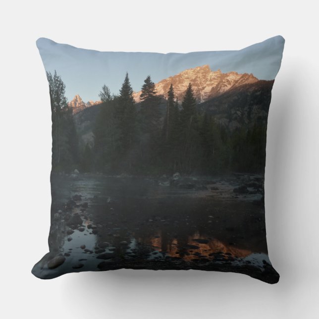 Coussin Lever de soleil de Grand Teton à Cottonwood Creek (Recto)