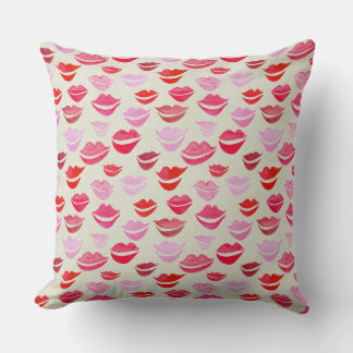 Coussin Lèvres à l'aquarelle