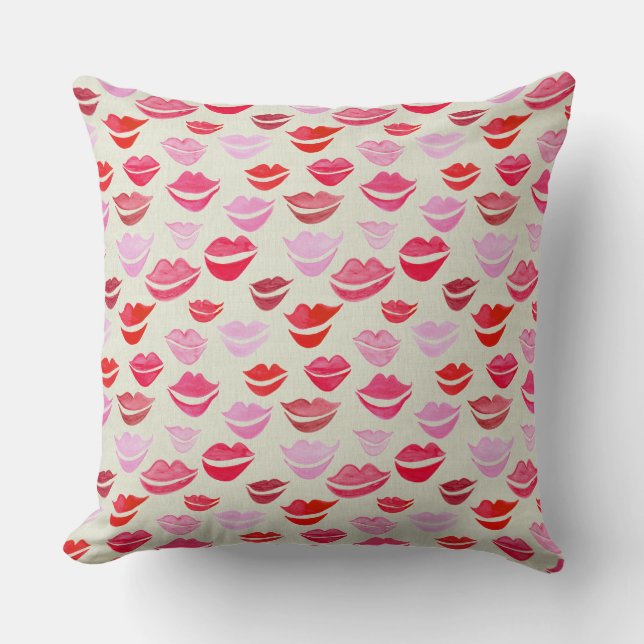 Coussin Lèvres à l'aquarelle (Recto)