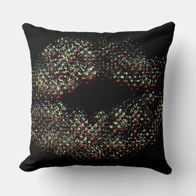 Coussin Lèvres Colorées Pop Art (Recto)