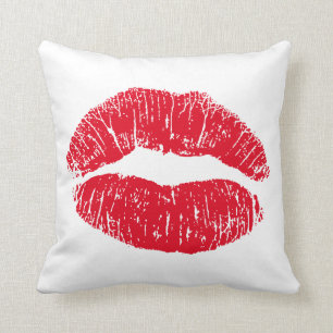 Coussin Lèvres de baiser rouges