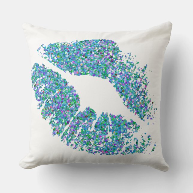 Coussin Lèvres de Parties scintillant multicouleur Grit #4 (Recto)